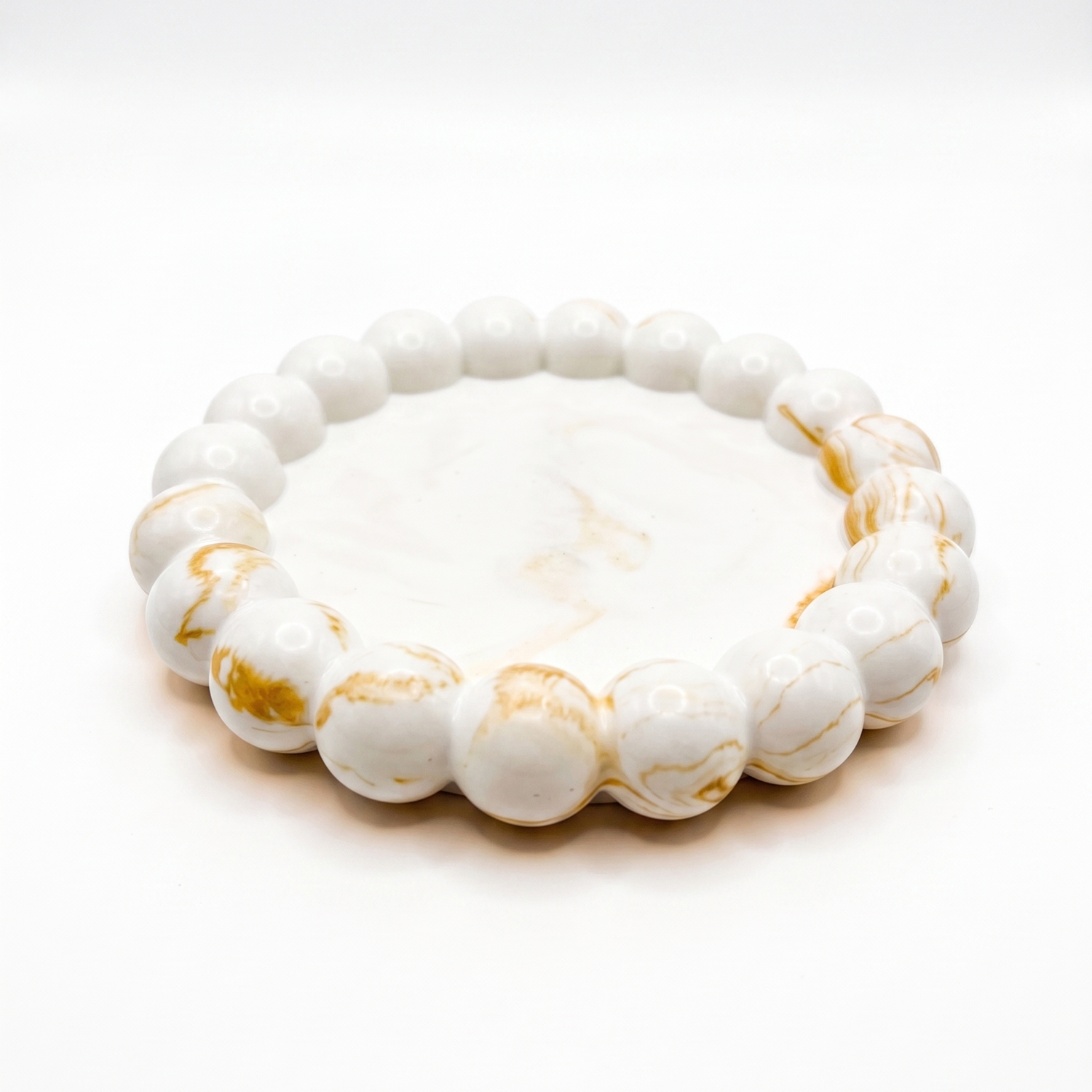Tavă de design Perla - Alb / Argintiu