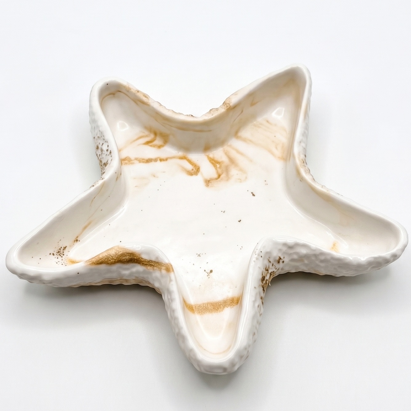 Bol decorativ Stea de mare - Gri / Auriu