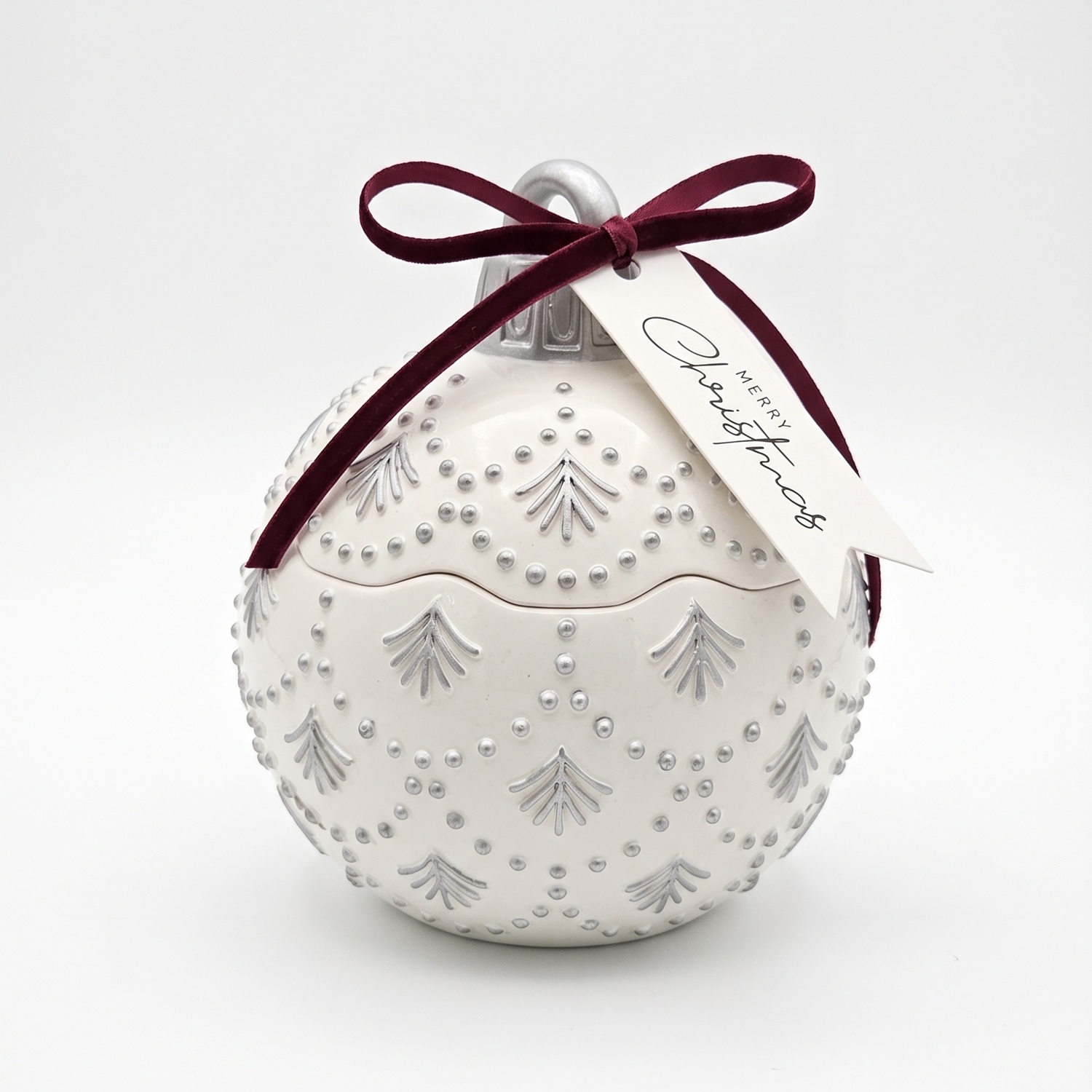 Lumânare Christmas Bauble Enchanted MINI - Albă / Argintie / Magie de Iarnă / MINI