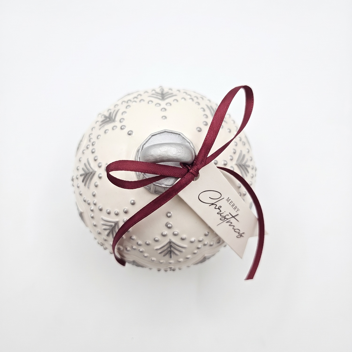 Lumânare Christmas Bauble Enchanted MINI - Albă / Argintie / Magie de Iarnă / MINI