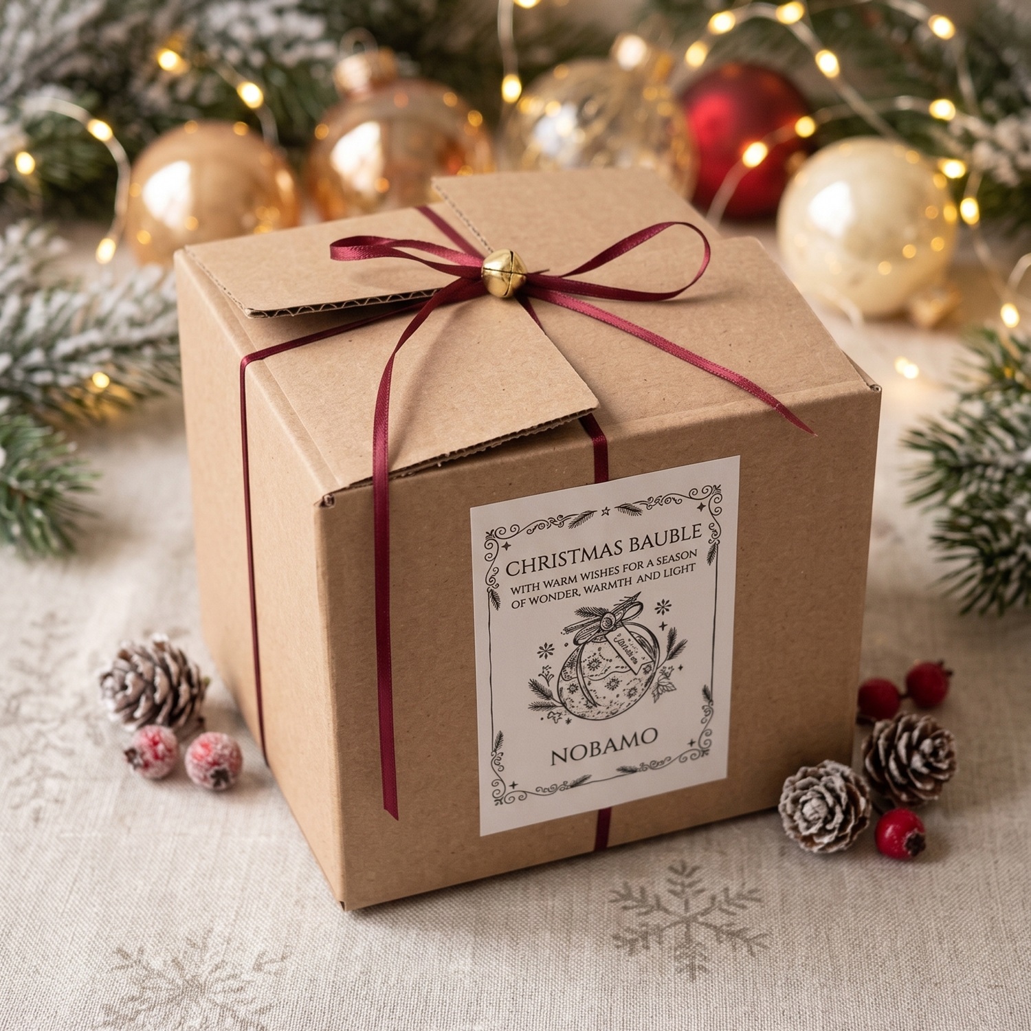 Lumânare Christmas Bauble Enchanted MINI - Albă / Argintie / Magie de Iarnă / MINI