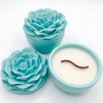 Lumânare Maxi Floarea de Azur - Turcoaz / Vanilie