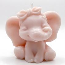 Lumânare Elefant Fetiță - Roz / Nucă de cocos