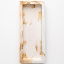 Tavă de design Luna - Albă / Caramel