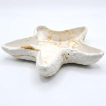 Bol decorativ Stea de mare - Alb / Auriu