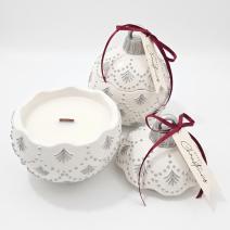 Lumânare Christmas Bauble Enchanted MINI - Albă / Argintie / Magie de Iarnă / MINI