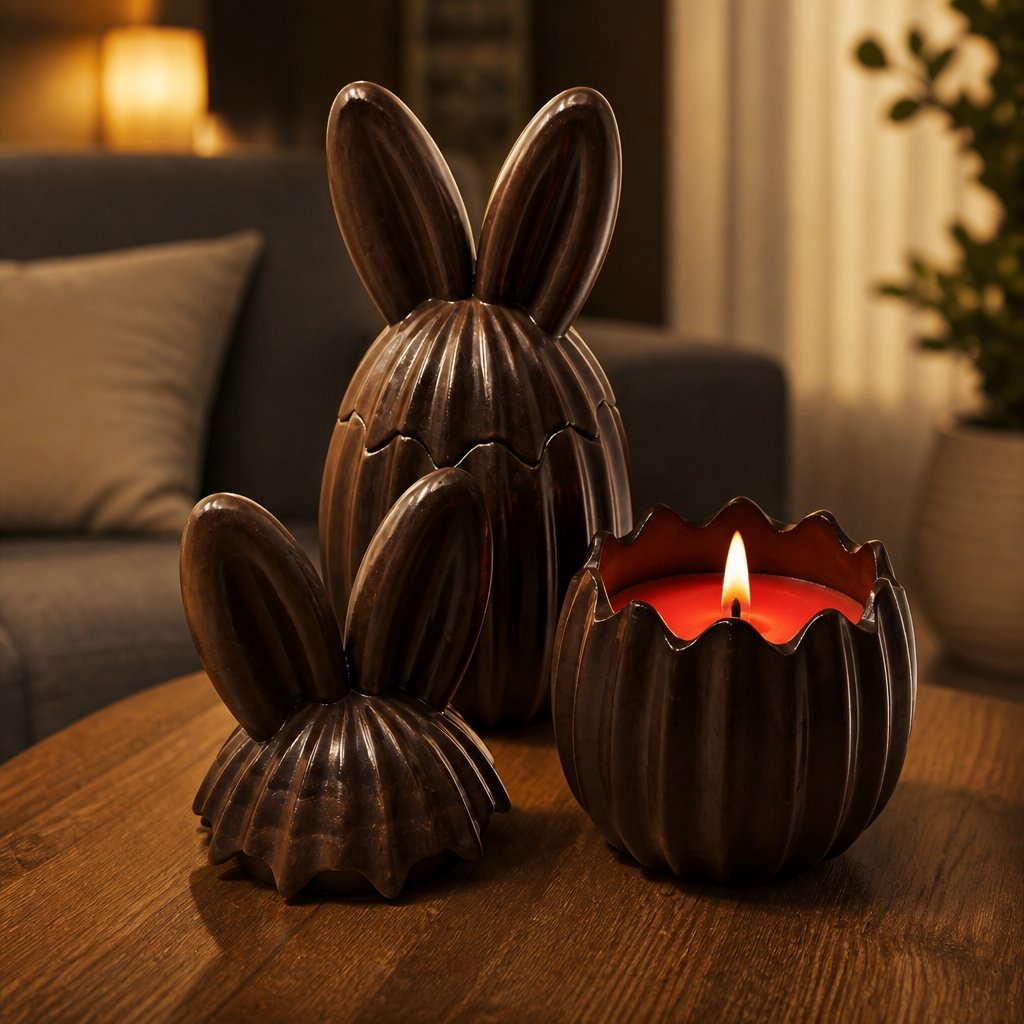 Lumânare Choco Iepure - Maro / Cireșe, Migdale