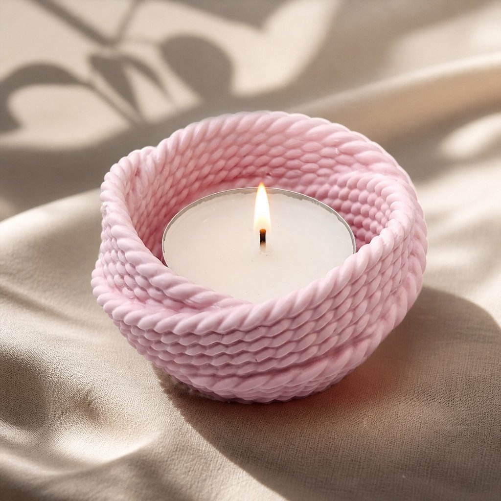 Sfeșnic și bol decorativ de design Fir – Roz