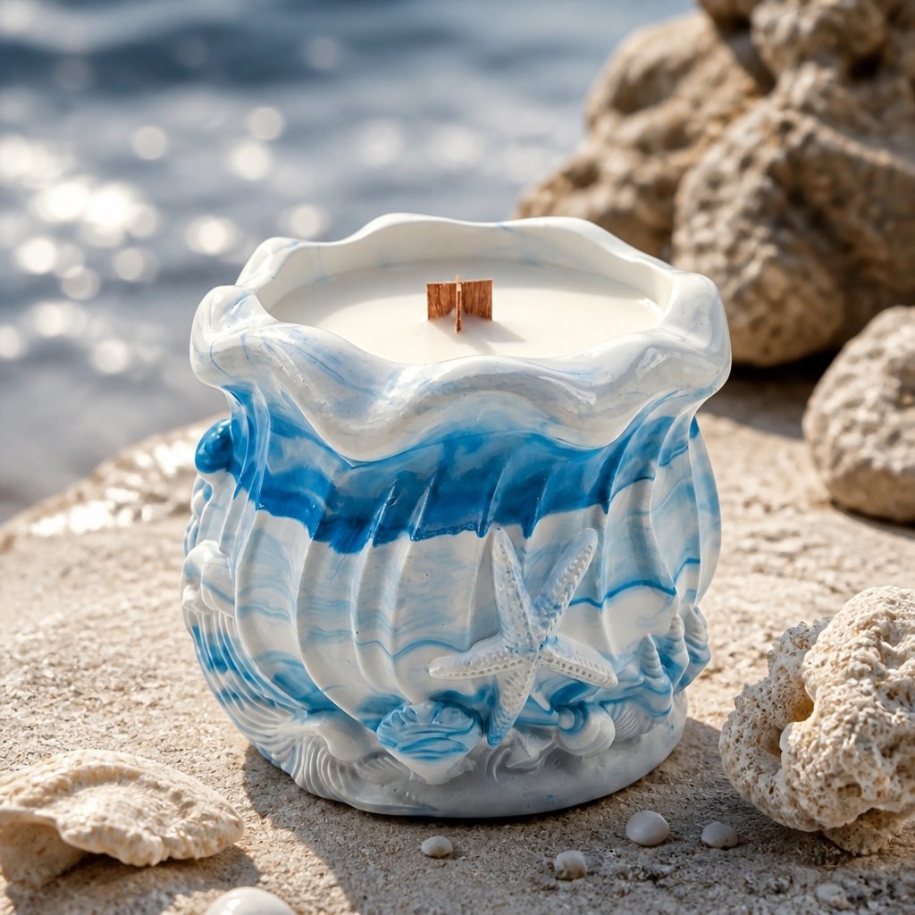Lumânare Ocean - Alb / Albastru / Lime, Mango
